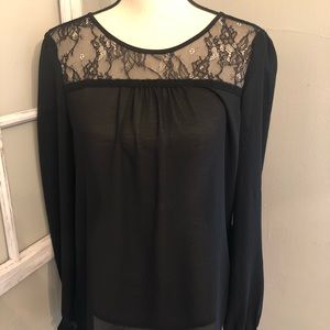🛍 Ann Taylor Loft Sheer long Sleeve SZ S 🛍
